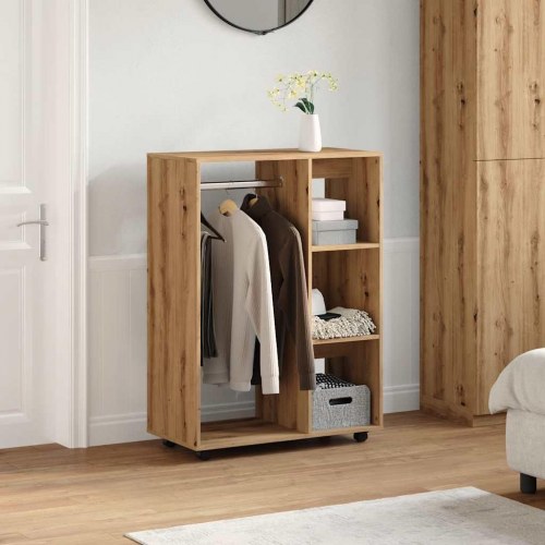 Garderobe med hylder og hjul 80 × 40 × 110 cm - kunsteg