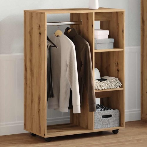 Garderobe med hylder og hjul 80 × 40 × 110 cm - kunsteg
