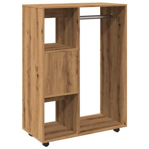 Garderobe med hylder og hjul 80 × 40 × 110 cm - kunsteg
