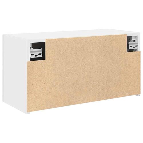 Væghængt badeværelsesskab 60x25x30 cm konstrueret træ hvid