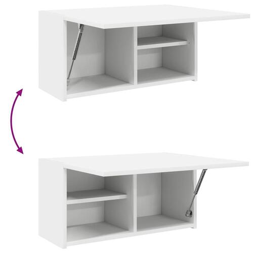 Væghængt badeværelsesskab 60x25x30 cm konstrueret træ hvid
