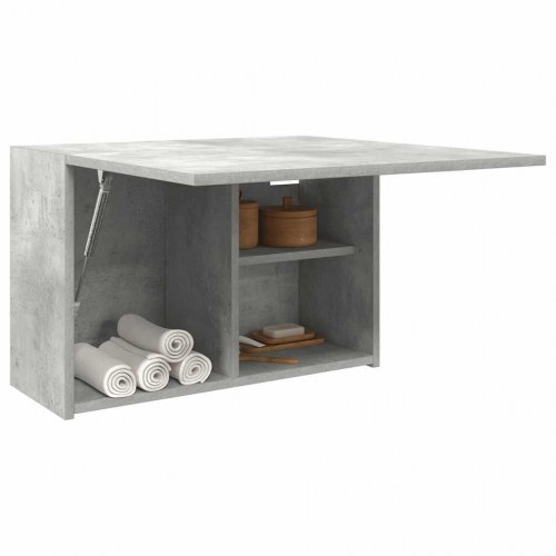 Væghængt badeværelsesskab 60×25×40 cm - betongrå, konstrueret træ
