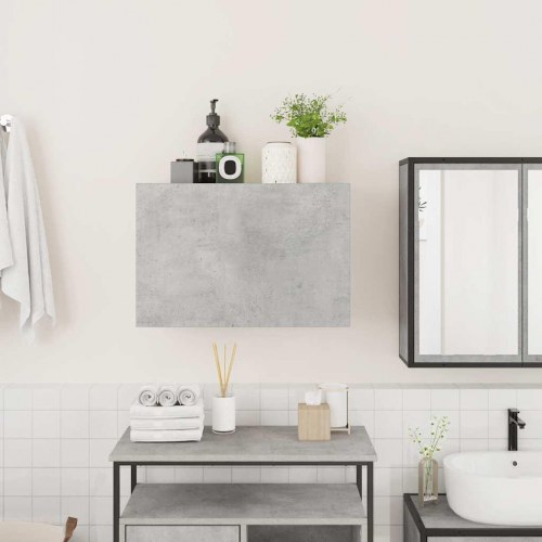 Væghængt badeværelsesskab 60×25×40 cm - betongrå, konstrueret træ