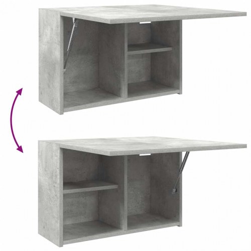Væghængt badeværelsesskab 60×25×40 cm - betongrå, konstrueret træ