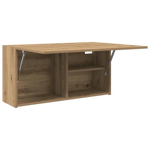 Væghængt badeværelsesskab 80x25x40 cm konstrueret træ kunsteg