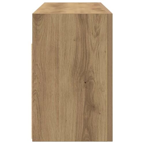 Væghængt badeværelsesskab 80x25x40 cm konstrueret træ kunsteg