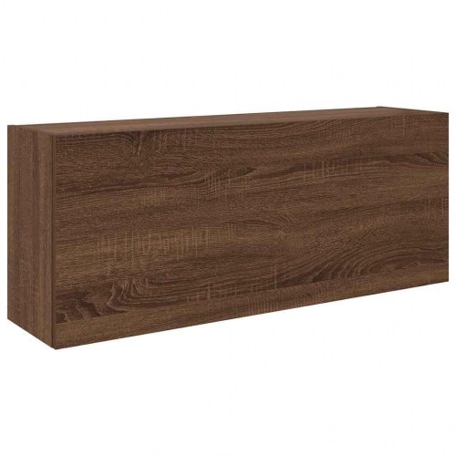 Væghængt badeværelsesskab 100x25x40 cm konstrueret træ brun eg