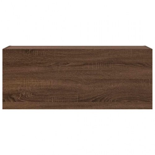 Væghængt badeværelsesskab 100x25x40 cm konstrueret træ brun eg