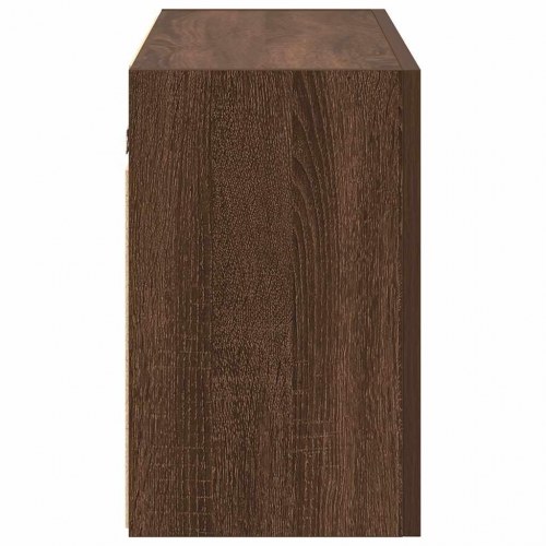 Væghængt badeværelsesskab 100x25x40 cm konstrueret træ brun eg