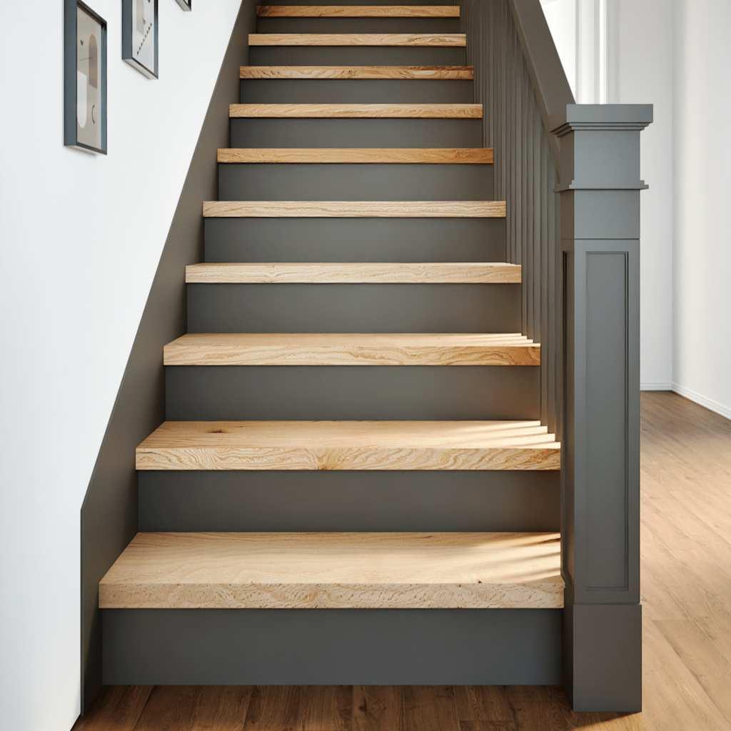 Trappemåtter 20 stk ubehandlet 80x30x2 cm massivt egetræ