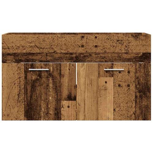 Badeværelsesvaskeskab 80x38,5x46 cm konstrueret træ antikt træ