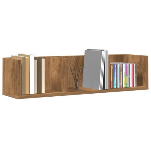 Væghylde til cd’er 75x18x18 cm i konstrueret træ - kunsteg