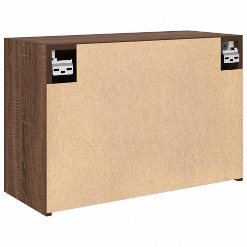 Væghængt badeværelsesskab 60x25x40 cm konstrueret træ brun eg