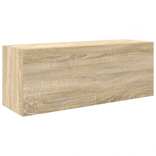 Væghængt badeværelsesskab 80×25×30 cm - konstrueret træ, sonoma-eg