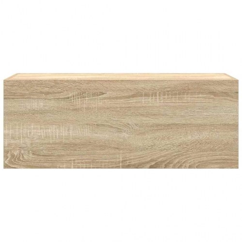 Væghængt badeværelsesskab 80×25×30 cm - konstrueret træ, sonoma-eg