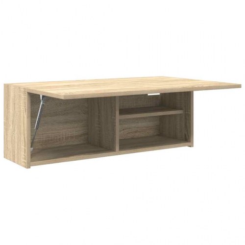 Væghængt badeværelsesskab 80×25×30 cm - konstrueret træ, sonoma-eg
