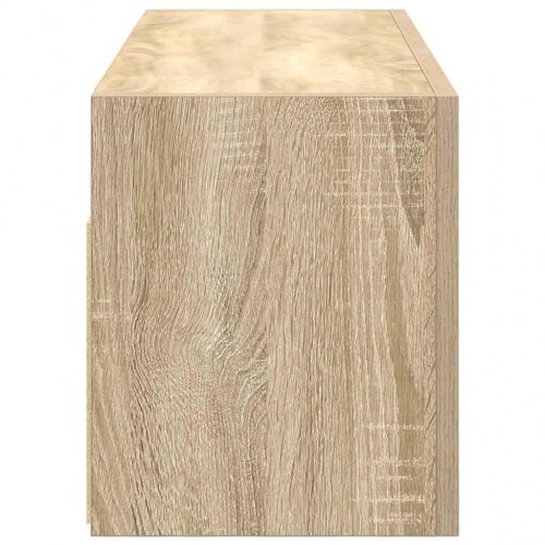 Væghængt badeværelsesskab 80×25×30 cm - konstrueret træ, sonoma-eg