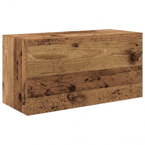 Væghængt badeværelsesskab 60 × 25 × 30 cm - konstrueret træ, antikt træ