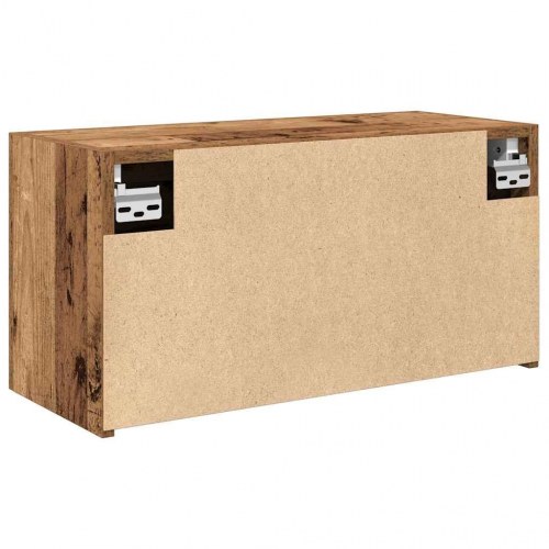 Væghængt badeværelsesskab 60 × 25 × 30 cm - konstrueret træ, antikt træ