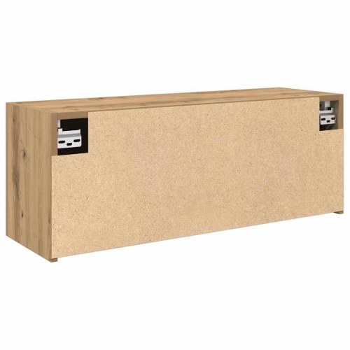 Væghængt badeværelsesskab 80×25×30 cm - konstrueret træ i kunsteg
