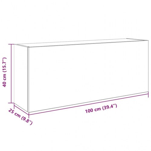 Væghængt badeværelsesskab 100×25×40 cm - konstrueret træ, hvid