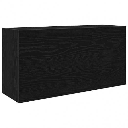Væghængt badeværelsesskab 80×25×40 cm - konstrueret træ, sort