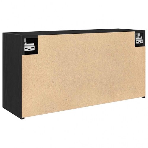 Væghængt badeværelsesskab 80×25×40 cm - konstrueret træ, sort