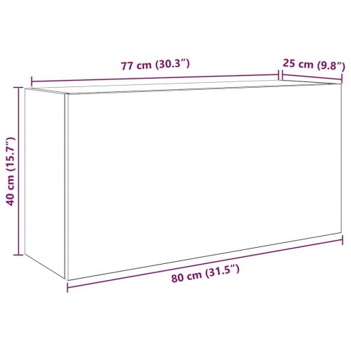 Væghængt badeværelsesskab 80×25×40 cm - konstrueret træ, sort