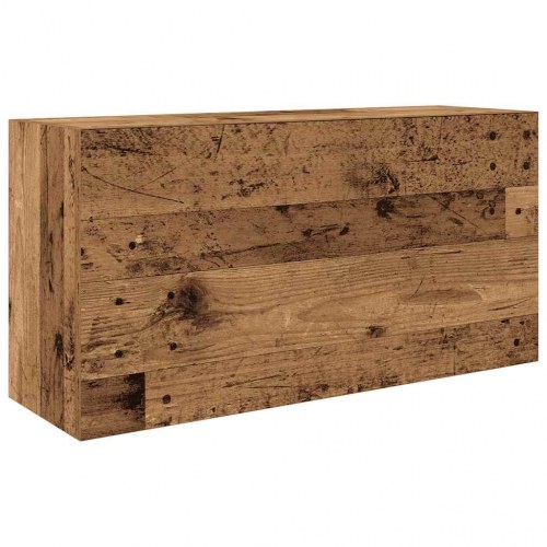Væghængt badeværelsesskab 80 × 25 × 40 cm - konstrueret træ, antikt træ