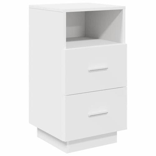 Sengebord med 2 skuffer 36x36x68 cm hvid