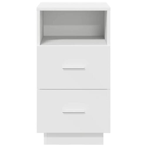 Sengebord med 2 skuffer 36x36x68 cm hvid