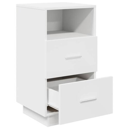 Sengebord med 2 skuffer 36x36x68 cm hvid