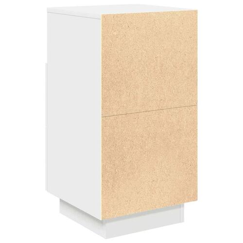 Sengebord med 2 skuffer 36x36x68 cm hvid