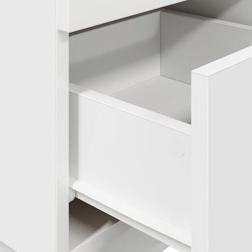 Sengebord med 2 skuffer 36x36x68 cm hvid