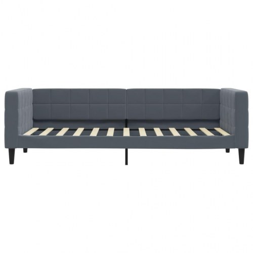 Daybed 80x200 cm i velour - mørkegrå sengeramme/sovesofa