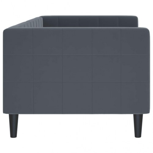 Daybed 80x200 cm i velour - mørkegrå sengeramme/sovesofa