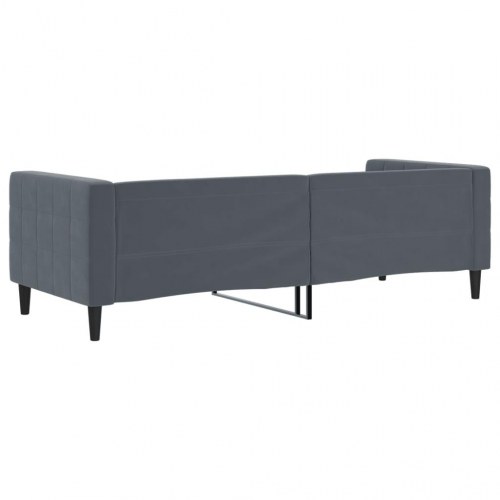 Daybed 80x200 cm i velour - mørkegrå sengeramme/sovesofa