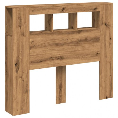Sengegavl med LED-lys 120 × 18,5 × 103,5 cm - konstrueret træ, kunsteg