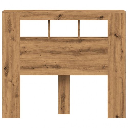 Sengegavl med LED-lys 120 × 18,5 × 103,5 cm - konstrueret træ, kunsteg