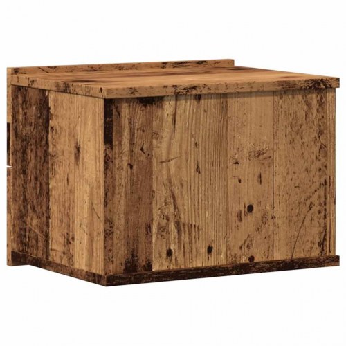 Væghængt sengebord 40×32×30 cm - antikt træ
