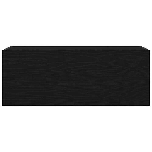 Væghængt badeværelsesskab 80x25x30 cm konstrueret træ sort