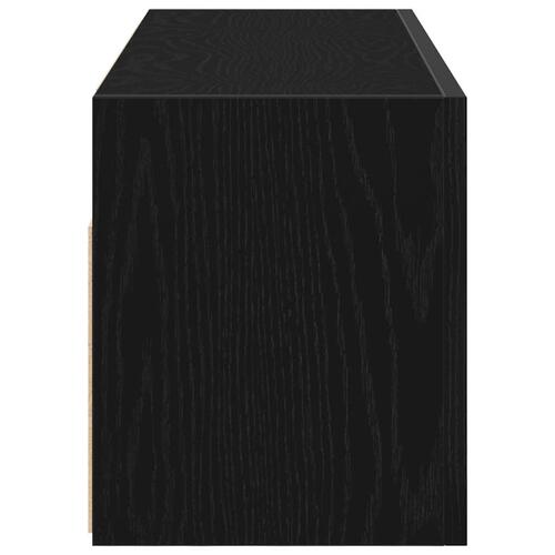 Væghængt badeværelsesskab 80x25x30 cm konstrueret træ sort