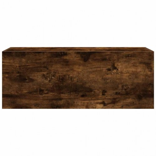 Væghængt badeværelsesskab 80×25×30 cm - konstrueret træ, røget eg
