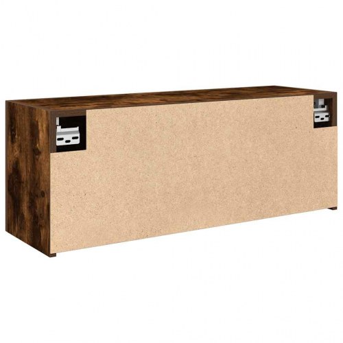 Væghængt badeværelsesskab 80×25×30 cm - konstrueret træ, røget eg