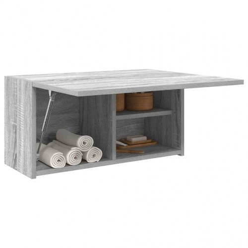 Væghængt badeværelsesskab 60×25×30 cm - grå sonoma-eg, konstrueret træ