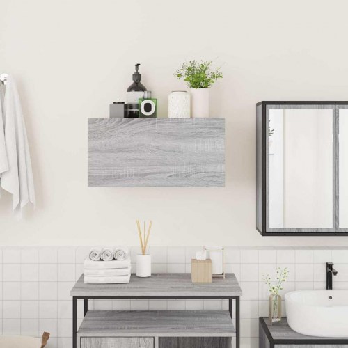 Væghængt badeværelsesskab 60×25×30 cm - grå sonoma-eg, konstrueret træ