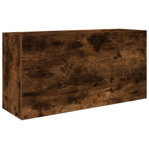 Væghængt badeværelsesskab 80×25×40 cm - konstrueret træ, røget eg