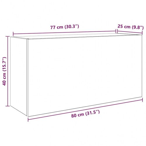 Væghængt badeværelsesskab 80×25×40 cm - konstrueret træ, røget eg