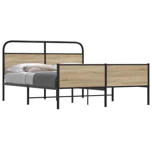 Sengeramme 180 x 200 cm med sengegavl - røget egetræsfarve