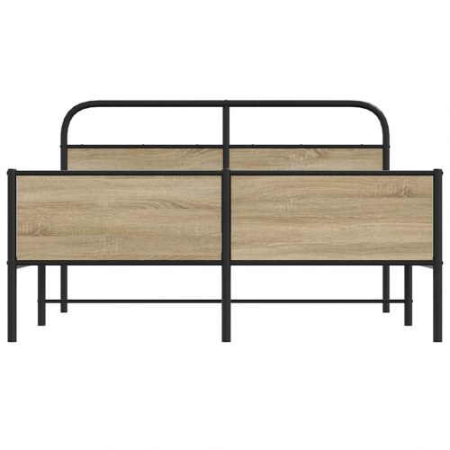 Sengeramme 180 x 200 cm med sengegavl - røget egetræsfarve